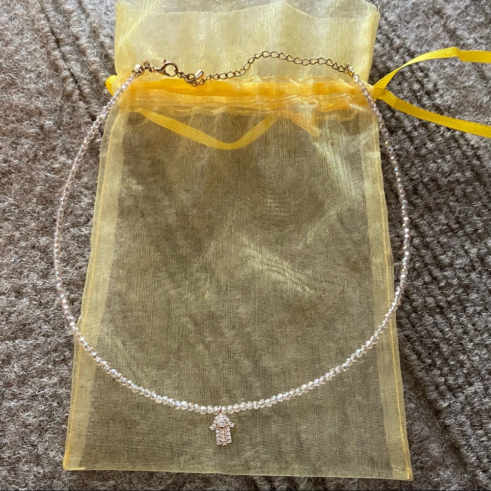 Hamsa beaded necklace